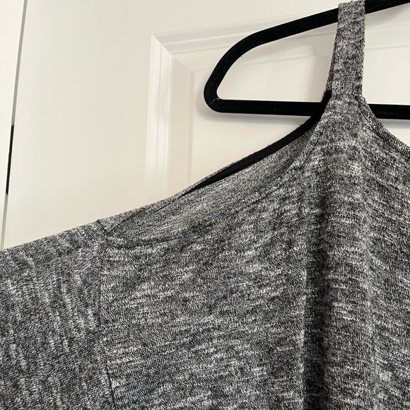 Dark Gray/Black Off-the-Shoulder Long Sleeve Sweater - Picture 2 of 2